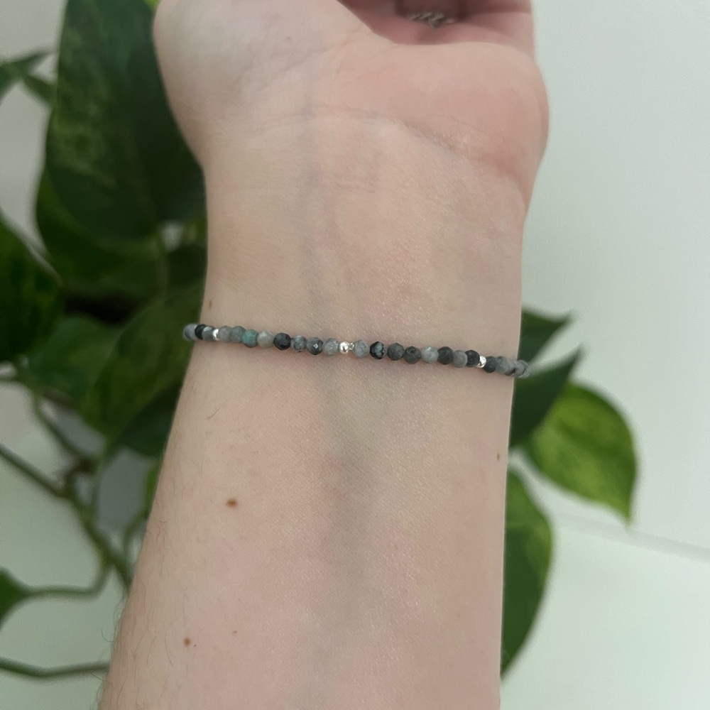 NWT 925 Sterling Silver Emerald Bracelet π - Picture 10 of 14